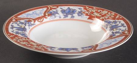 Imari Rouge Rim Soup Bowl