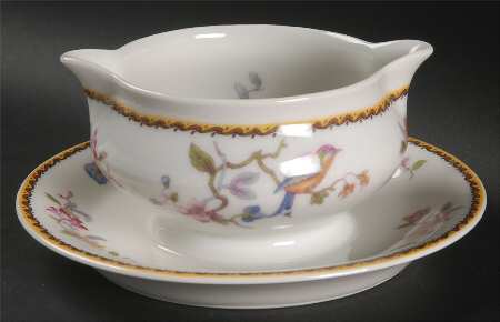 The Indian Bird Gravy Boat with Attached Underplate