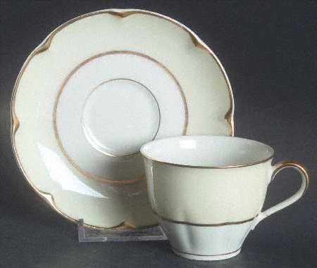 Ivory Flat Demitasse Cup & Saucer Set