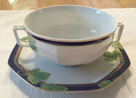 Jardin D' Hiver Flat Cream Soup Bowl & Saucer Set