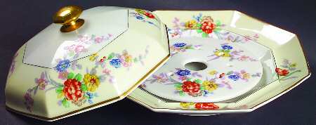 Jewel (Cream & White) Round Covered Butter with Strainer
