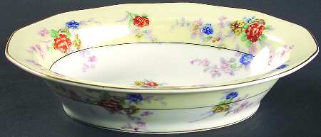 Jewel (Cream & White) 9" Oval Vegetable Bowl