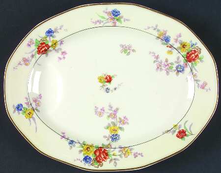 Jewel (Cream & White) 11" Oval Serving Platter