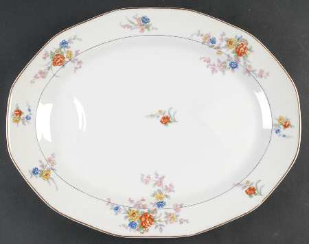 Jewel (Cream & White) 15" Oval Serving Platter