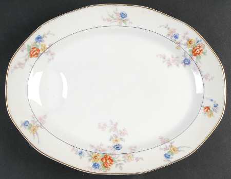 Jewel (Cream & White) 13" Oval Serving Platter
