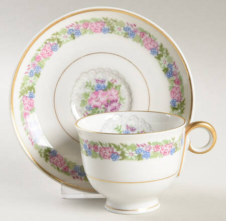 June Bride Footed Demitasse Cup & Saucer Set