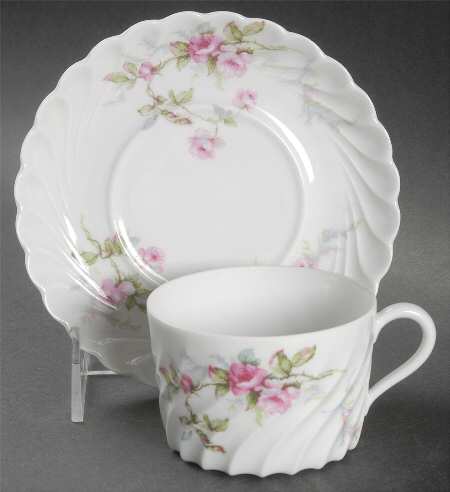 Julia (Red Backstamp) Flat Cup & Saucer Set