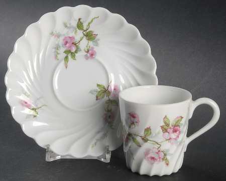 Julia (Red Backstamp) Flat Demitasse Cup & Saucer Set