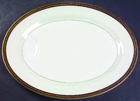 Lauria Blue 16" Oval Serving Platter