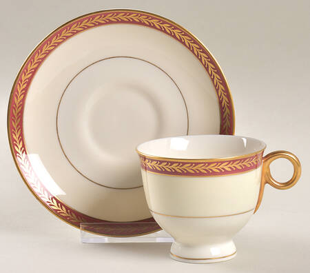 Lauria Red Footed Demitasse Cup & Saucer Set