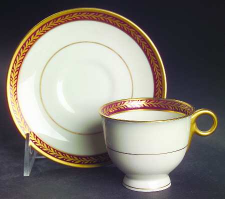 Lauria Red Footed Demitasse Cup & Saucer Set