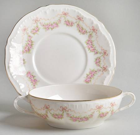 Louise Flat Cream Soup Bowl & Saucer Set