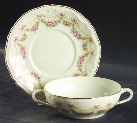 Louise Flat Cream Soup Bowl & Saucer Set