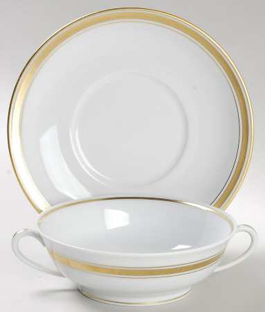 Louvre (Newer) Footed Cream Soup Bowl & Saucer Set