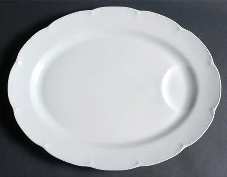 Lutece White 15" Oval Serving Platter