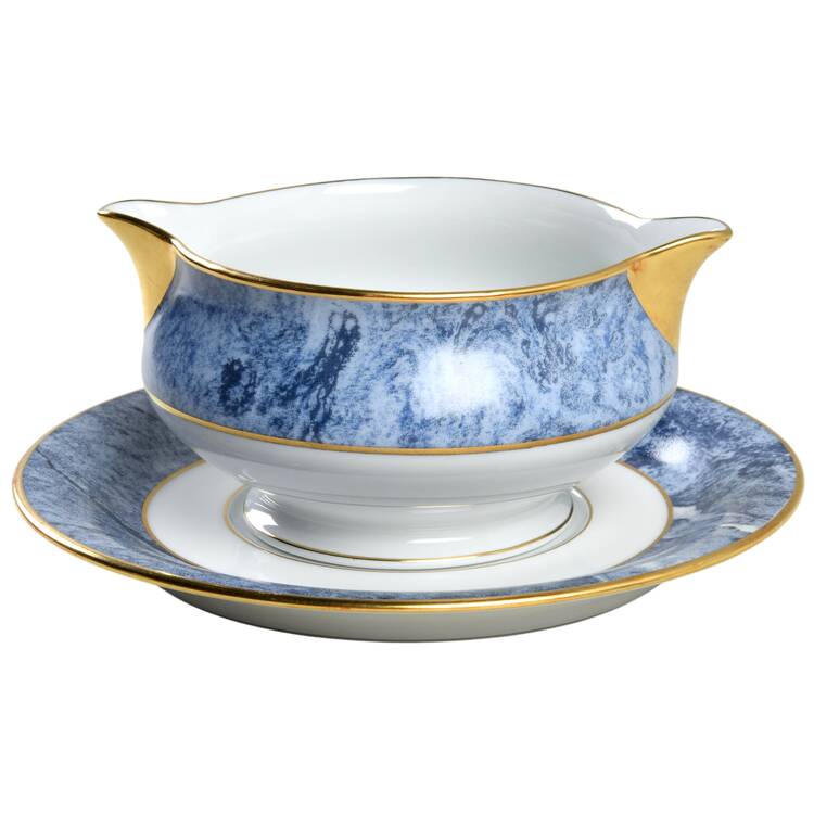 Marbre Bleu Gravy Boat & Underplate