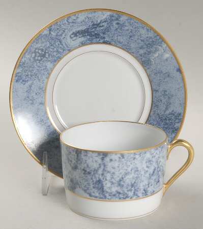 Marbre Bleu Flat Cup & Saucer Set