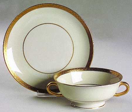 Madison (New York) Footed Cream Soup Bowl & Saucer Set