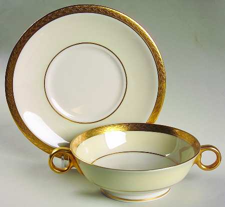 Madison (New York) Footed Cream Soup Bowl & Saucer Set