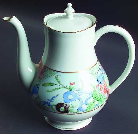 Madoura (Celadon Background) Coffee Pot & Lid