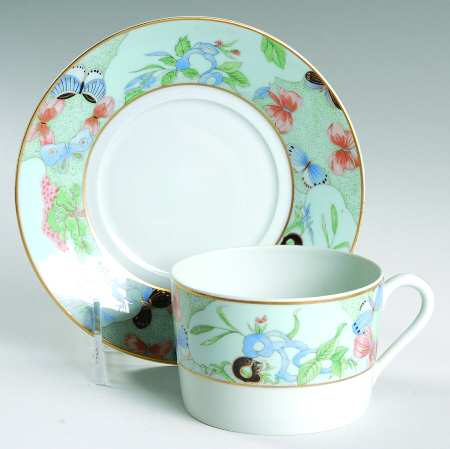 Madoura (Celadon Background) Flat Cup & Saucer Set