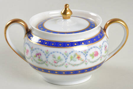 Malmaison (Newer, Blue Bands) Mini Sugar Bowl & Lid