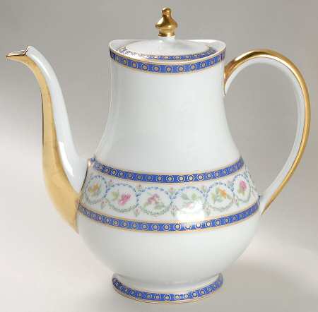 Malmaison (Newer, Blue Bands) Coffee Pot & Lid