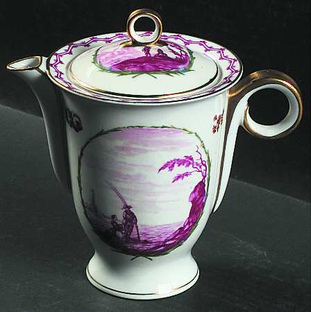 Malmaison (Older, Purple Scene) Coffee Pot & Lid