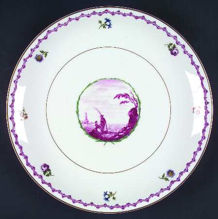 Malmaison (Older, Purple Scene) 12" Chop Plate (Round Platter)