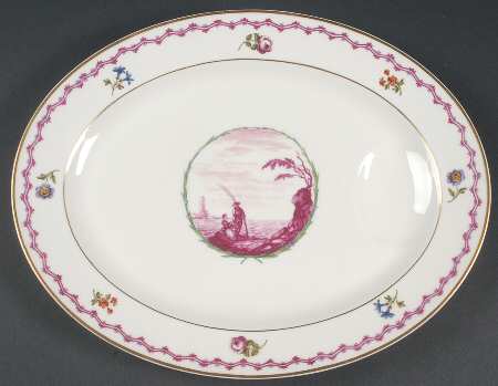 Malmaison (Older, Purple Scene) 13" Oval Serving Platter
