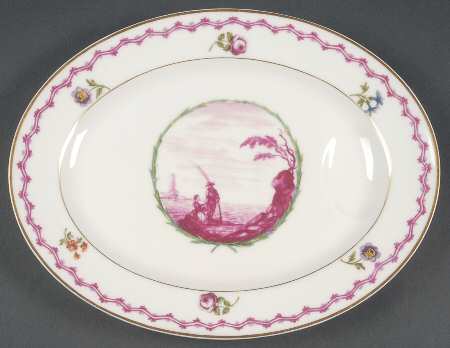 Malmaison (Older, Purple Scene) 11" Oval Serving Platter