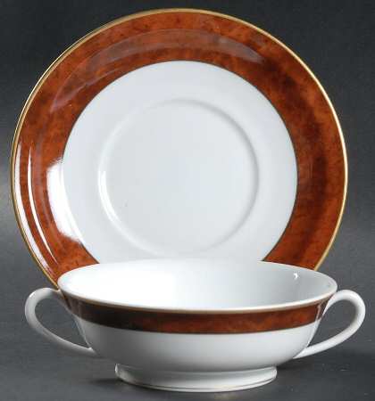 Marco Polo Footed Cream Soup Bowl & Saucer Set