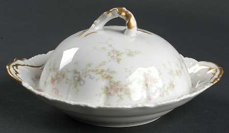 Marie (Scattered Flowers) Round Covered Butter with Strainer