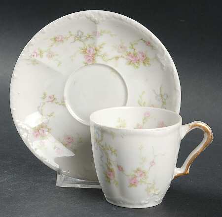 Marie (Scattered Flowers) Flat Demitasse Cup & Saucer Set
