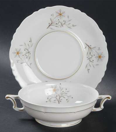 Marnelle Footed Cream Soup Bowl & Saucer Set