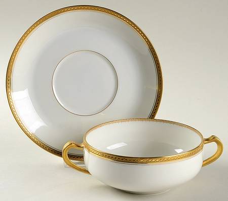 Marquis  Flat Cream Soup Bowl & Saucer Set
