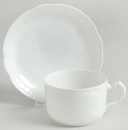 Marseille (All White) Flat Cup & Saucer Set