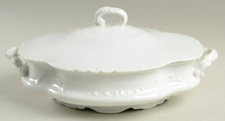 Marseille (All White) Oval Covered Vegetable