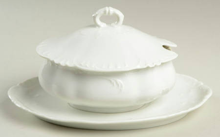 Marseille (All White) Gravy Boat & Lid w/Underplate