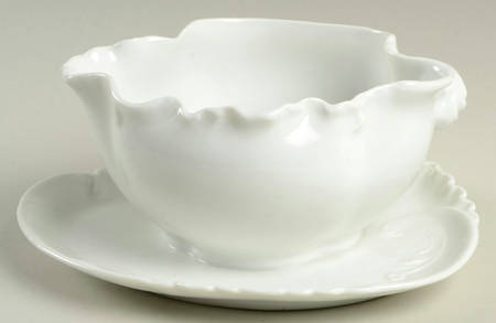 Marseille (All White) Gravy Boat with Attached Underplate