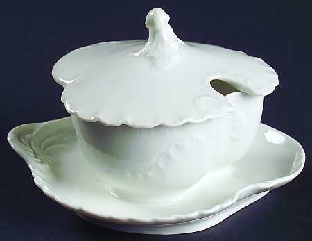 Marseille (All White) Mustard with Lid & Attached Underplate