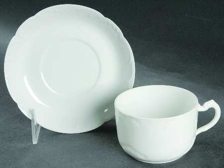 Marseille (All White) Flat Cup & Saucer Set