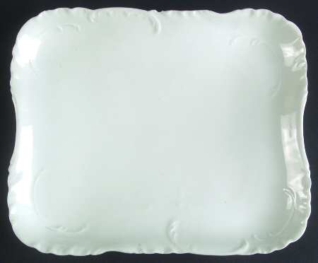 Marseille (All White) 9" Rectangular Serving Platter by Haviland