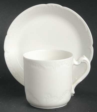 Marseille (All White) Flat Demitasse Cup & Saucer Set