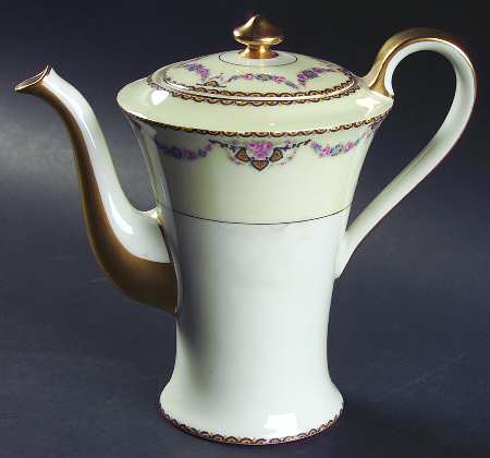 Marseille (Floral, Cream Rim) Coffee Pot & Lid