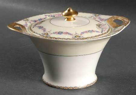 Marseille (Floral, Cream Rim) Sugar Bowl & Lid