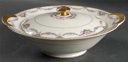 Marseille (Floral, Cream Rim) Round Covered Vegetable