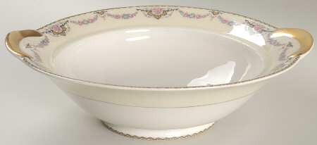 Marseille (Floral, Cream Rim) 10" Round Vegetable Bowl