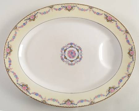 Marseille (Floral, Cream Rim) 13" Oval Serving Platter