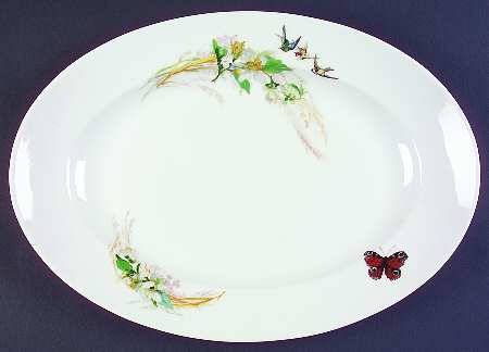 Meadow Visitors (Smooth, No Trim) 15" Oval Serving Platter